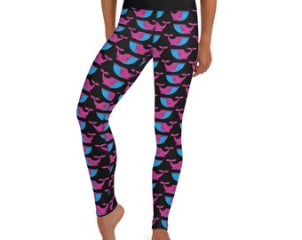 Whale, ciao! Leggings - Fat Cat Productions - leggings di balene - creature marine - leggings oceanici - leggings yoga a vita alta