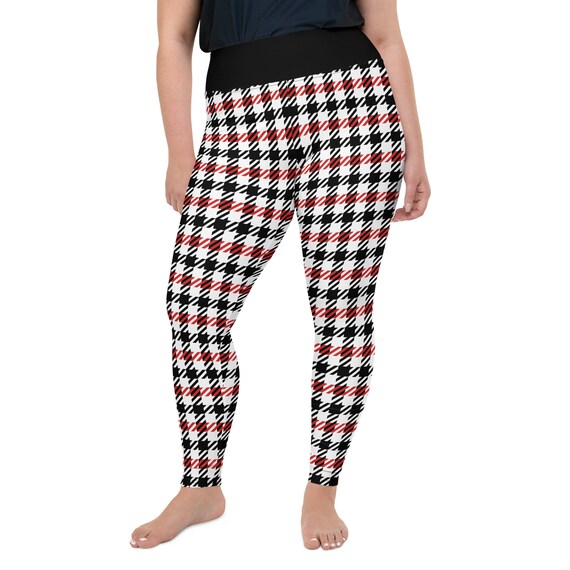 Houndstooth Plus Size Leggings Black 