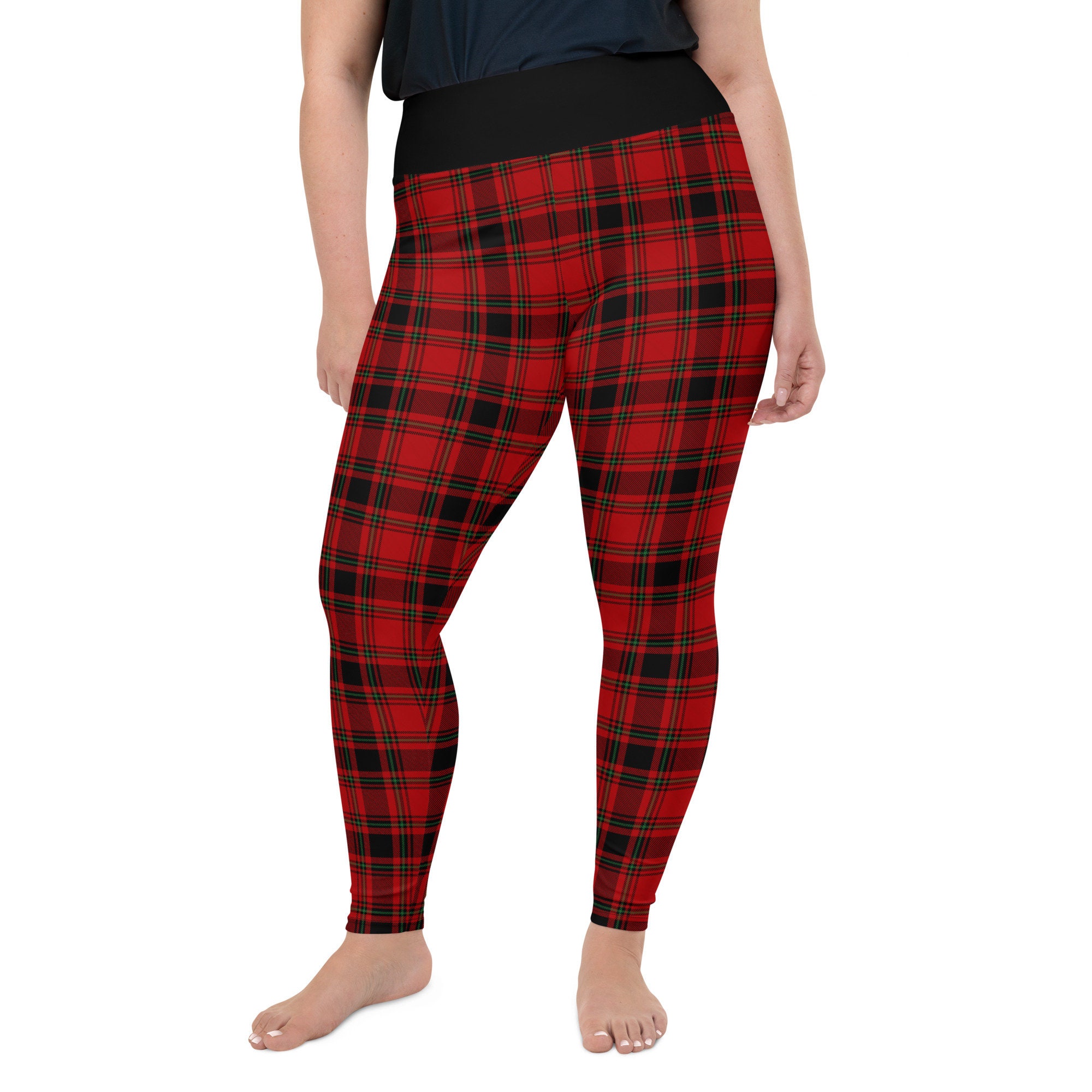 To Plaid or Not to Plaid Plus Size Leggings Red Tartan Red Black Check  Scottish Tartan Leggings -  Canada