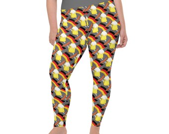 On my wurst behaviour plus size leggings - Oktoberfest leggings - German flag - beer - bier - Deustchland