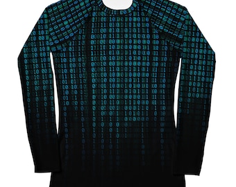 No 1's a zero Rash Guard - binary code shirt - maths rash guard - computer rash guard - matrix - coding