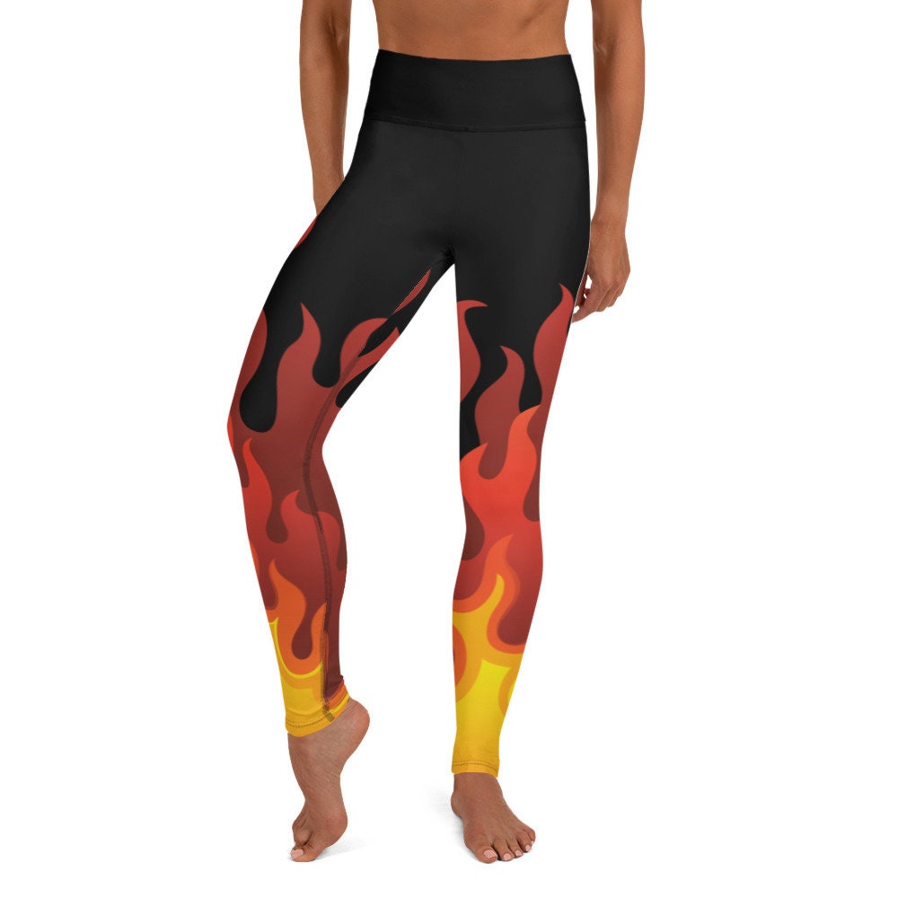 We Flame to Please Leggings Fire Leggings Flames Camping Leggings