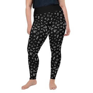 Looking for a sign Plus Size Leggings - Fat Cat Lifestyle - Zodiac leggings - star sign - horoscope - Astrology - high waist yoga leggings