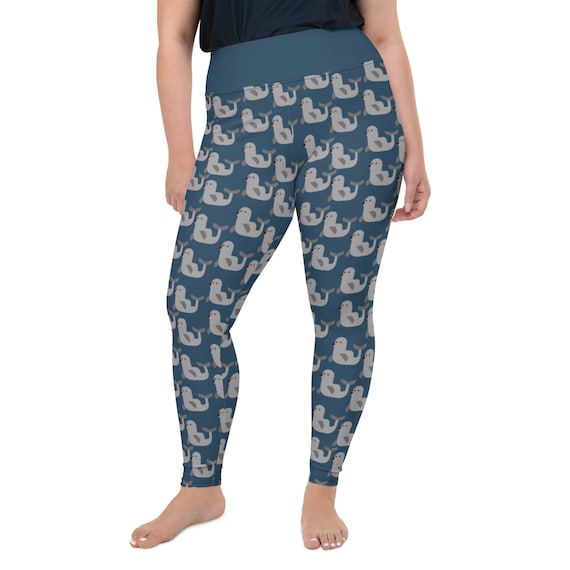 Seal of Approval Plus Size Leggings Womens Seal Leggings Ocean Sea Creature Swim Leggings Etsy UK