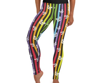 L'amore è amore Leggings - Fat Cat Productions - leggings orgoglio - mese dell'orgoglio - lgbtqi - leggings arcobaleno - leggings yoga a vita alta