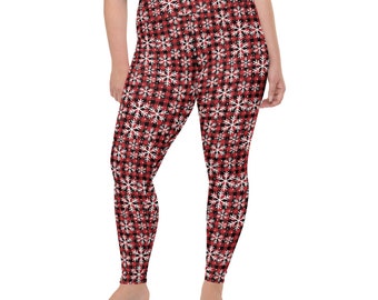 Buffalo stance plus size Christmas leggings - buffalo plaid leggings - festive leggings - plaid leggings - Christmas holidays