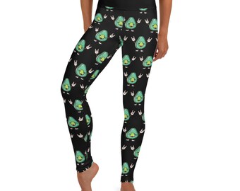 Guac And Roll Leggings Avocado Leggings Cute Avocado Etsy