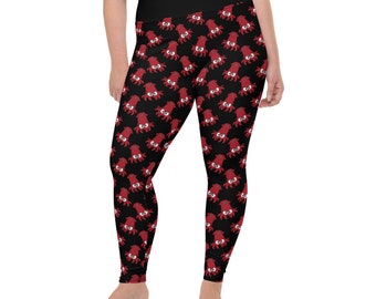 Rilascia i leggings kraken Plus Size - Fat Cat Productions - polpi calamari kraken leggings - mare profondo - leggings yoga a vita alta