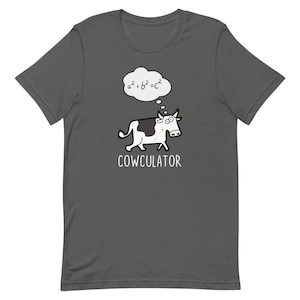 Cowculator T-Shirt - Fat Cat Productions - Funny cow shirt - funny maths shirt - pythagoras theory - maths teacher gift