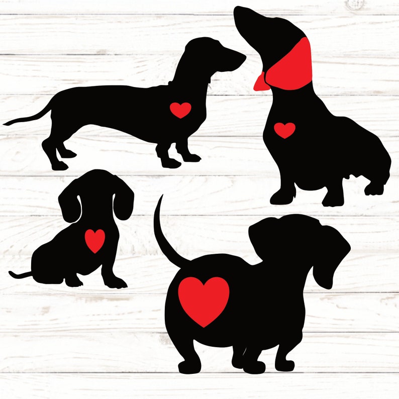 Download Art Collectibles Clip Art Dachshund Svg Silhouette Cut Files Cutting Template Cricut Dachshund Dog Svg Commercial Use Pets Svg Animal Svg Dachshund Heart Svg