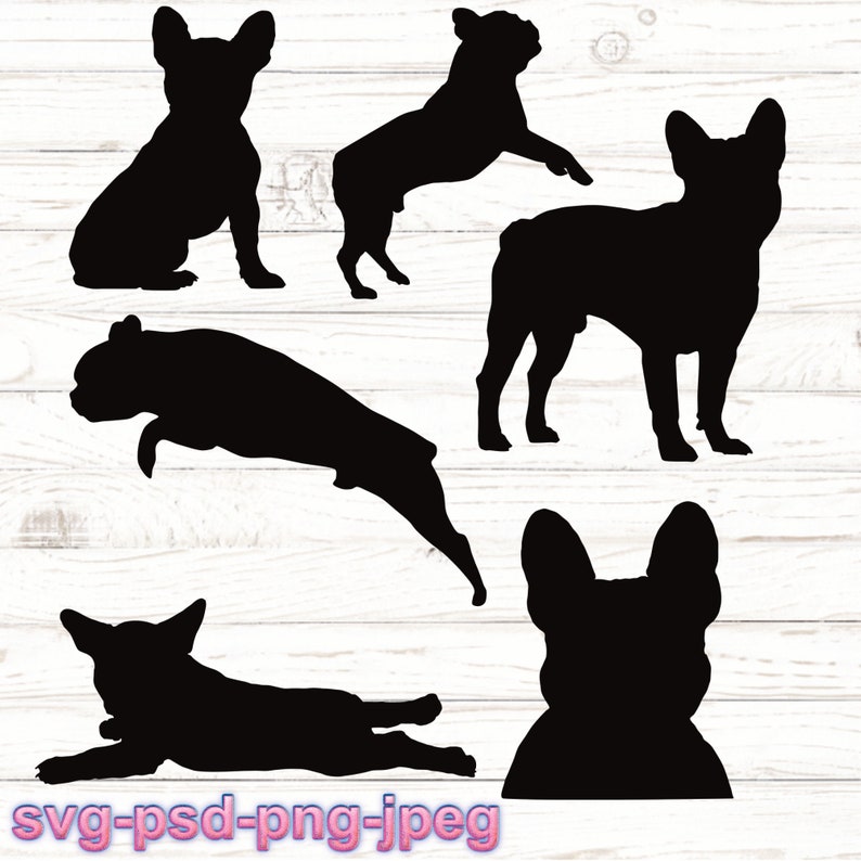 Download French Bulldog Svg French Bulldog Silhouette Frenchie | Etsy