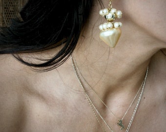 Vintage Pearl Chandelier Earrings