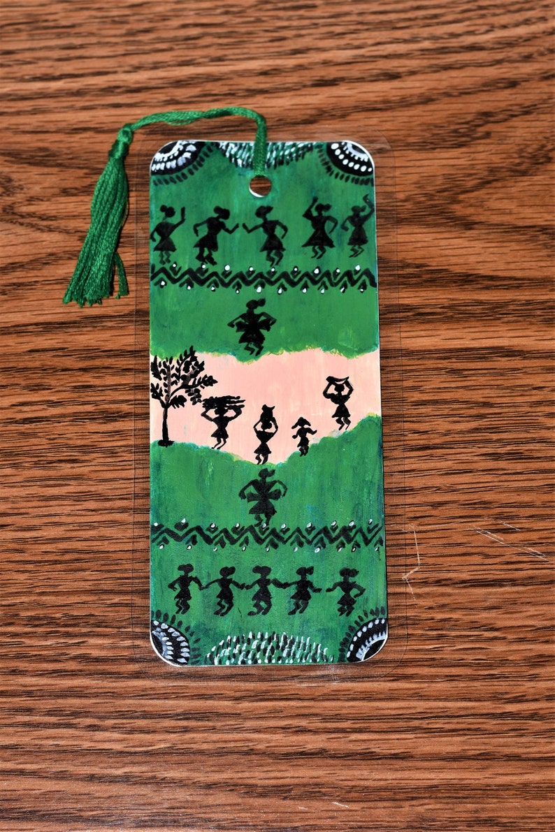 Warli art bookmark Bookmark Hand painted Bookmark Book Etsy