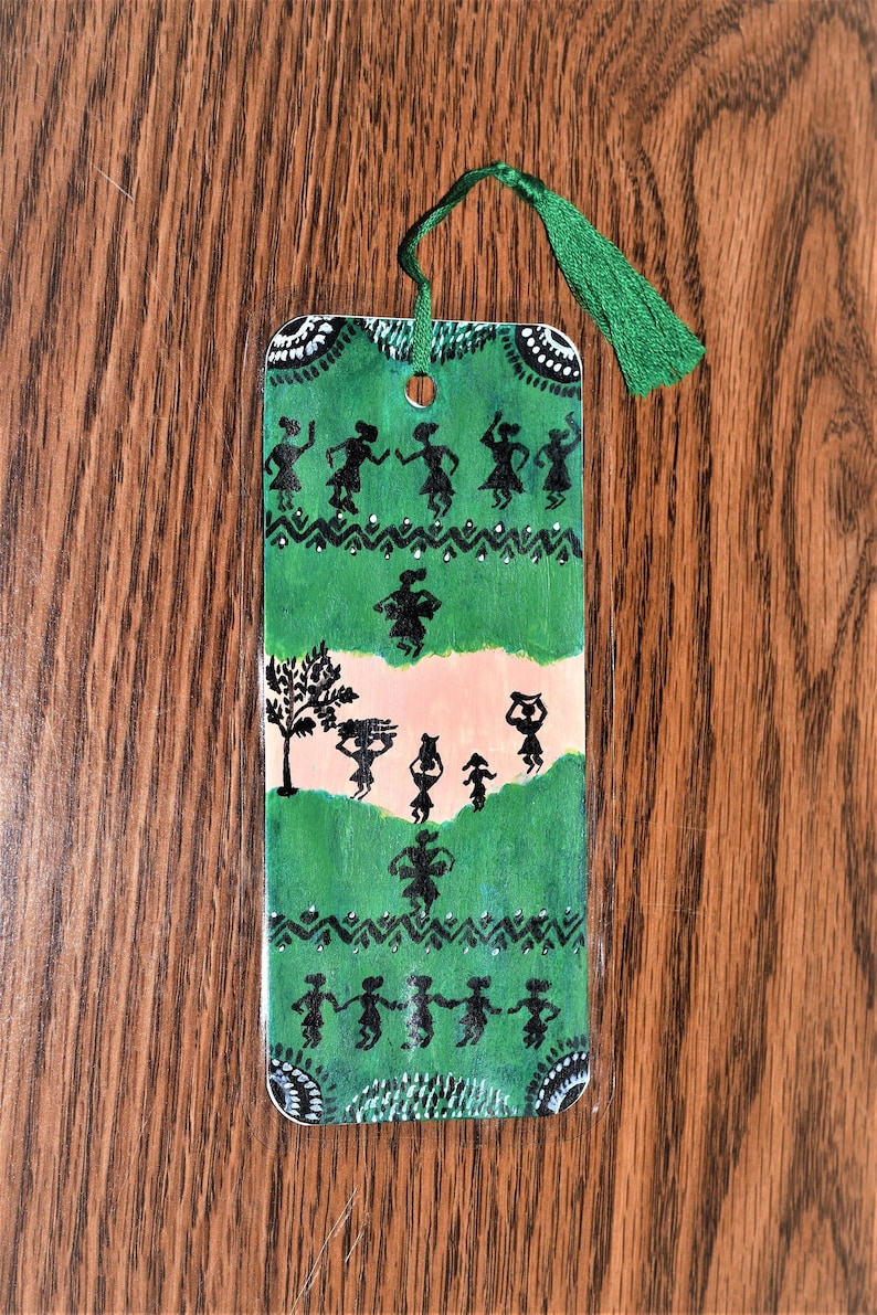 Warli art bookmark Bookmark Hand painted Bookmark Book Etsy