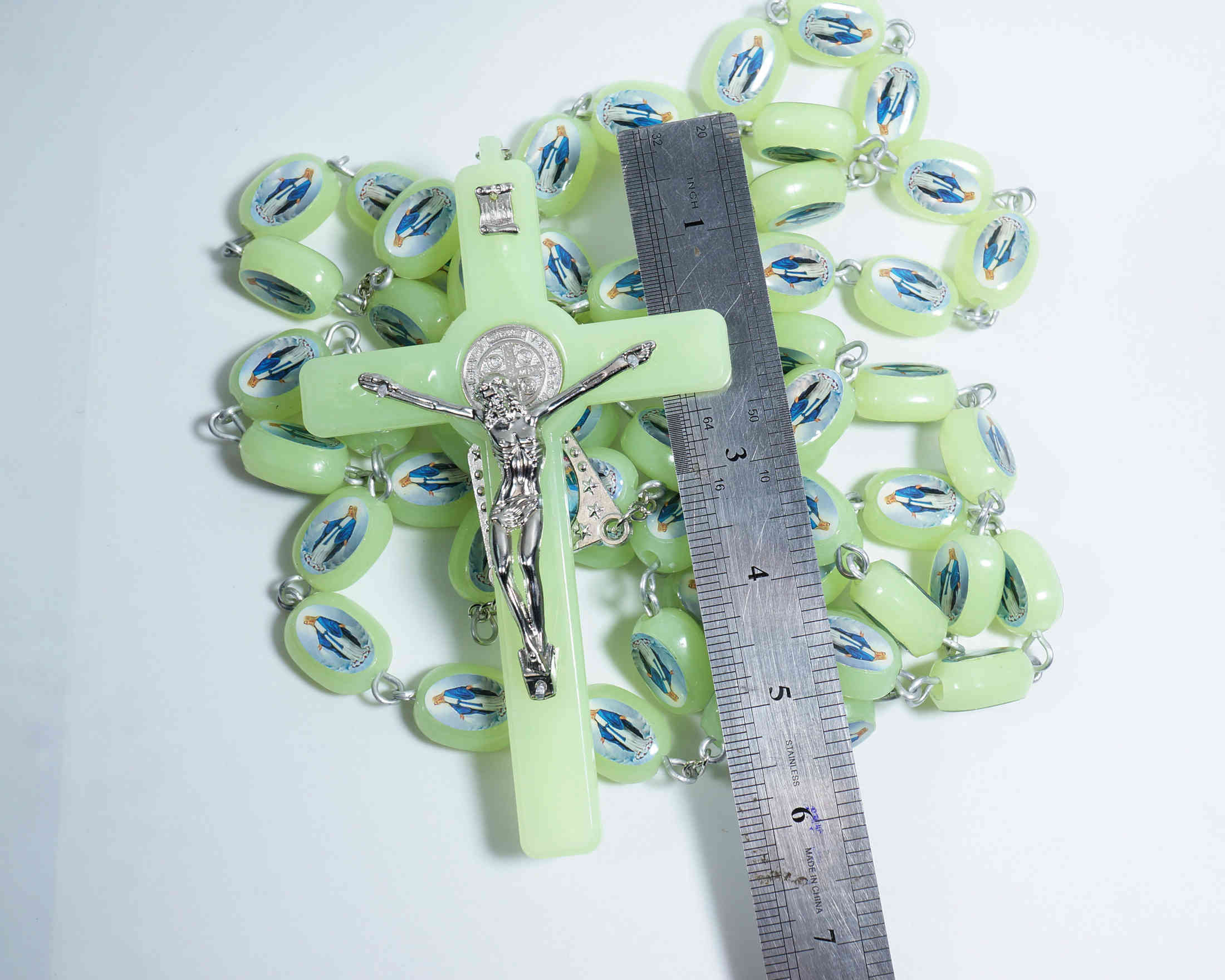 Large Wall Hanging Rosary Glowing at Darkoversize Prayer Etsy