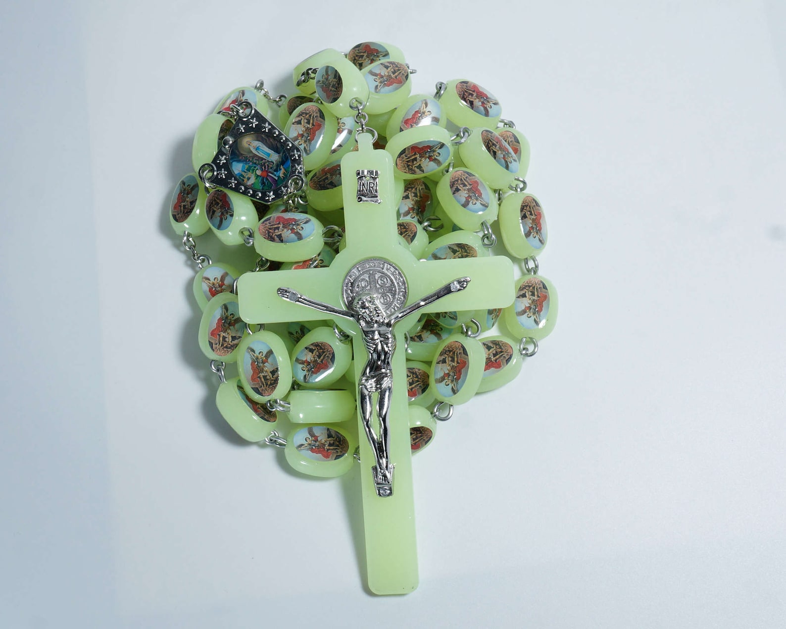 Large Wall Hanging Rosary Glowing at Darkoversize Prayer Etsy