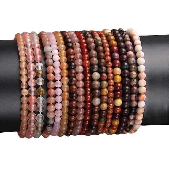 20 50 100 Lot Bulk Wholesale Crystals Bracelets Handmade Stretchy Bracelet  for Women Minimalist Preppy Stackable 4mm 