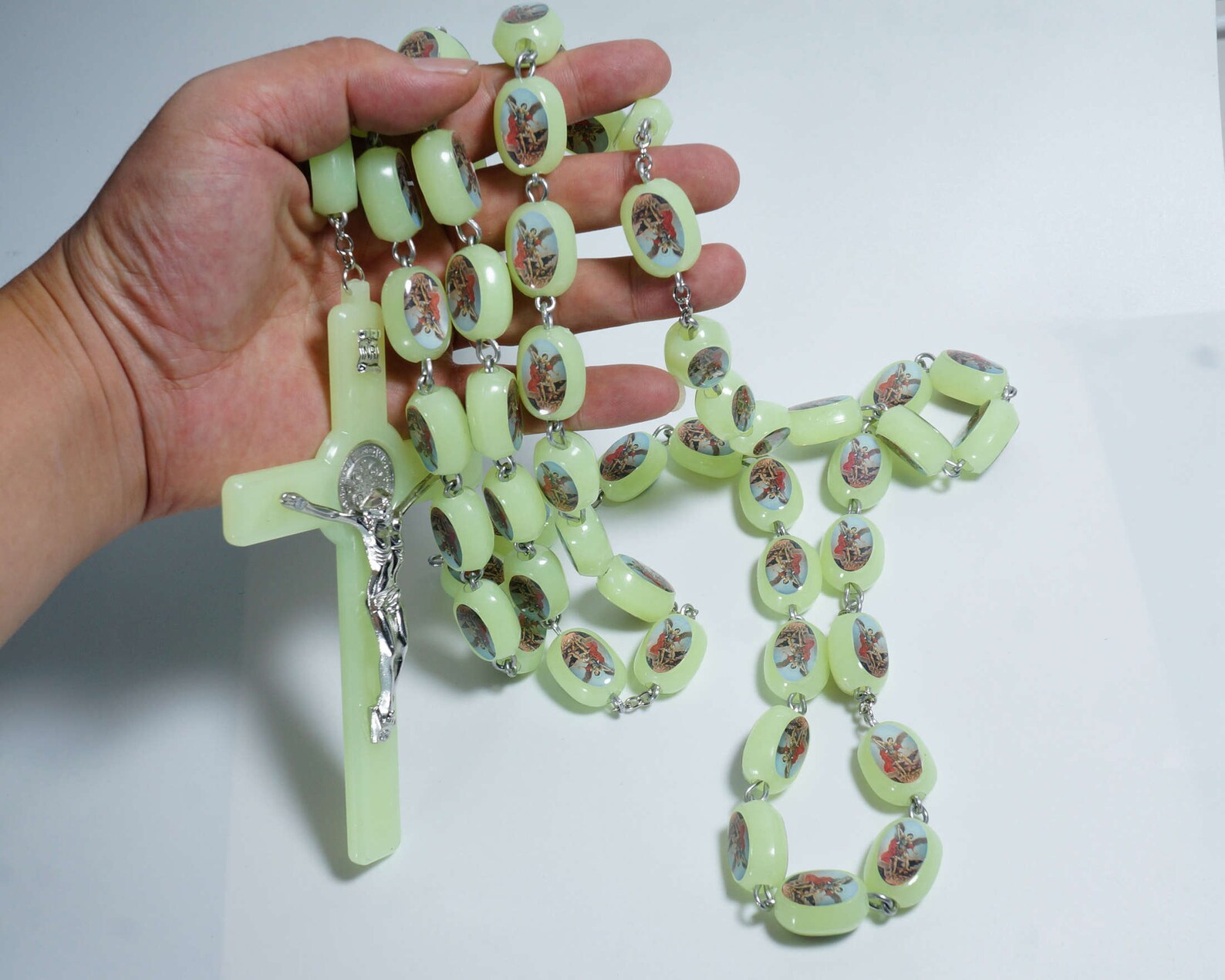 Large Wall Hanging Rosary Glowing at Darkoversize Prayer Etsy