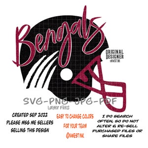 svg bengals high school football helmet for tumblers and sublimation designs downloads png files
