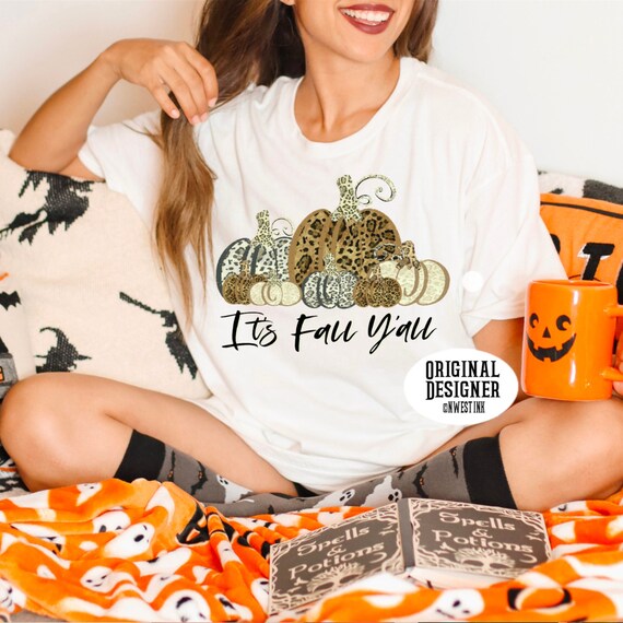 its fall yall pumpkins sunflower leopard thanksgiving png files for sublimations designs downloads and tumblers