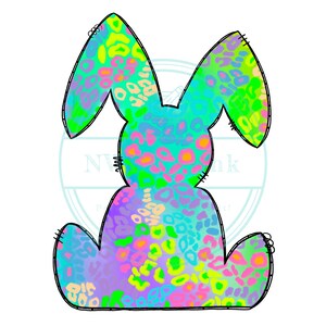 Easter bunny clipart png, pastel leopard bunny, sublimation designs downloads - see store for more designs