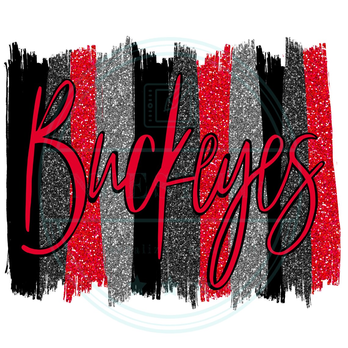Buckeyes football brush strokes paint stripes Ohio State Etsy