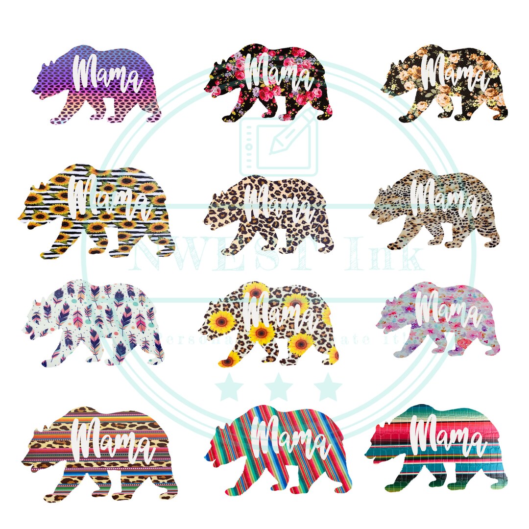 Mama Bear Png Files, Clipart, Floral, Sublimation Designs Downloads ...