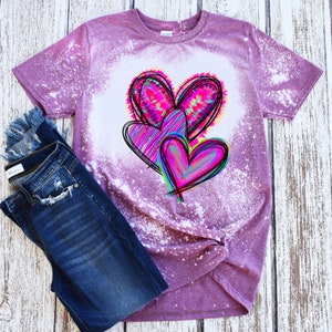 Hearts clipart, tie-dye, PNG files, sublimation designs downloads
