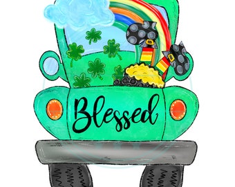 clipart png ciężarówka z okazji dnia świętego patryka, pobieranie wzorów sublimacji, błogosławiony, koniczyna koniczyna