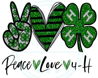 4-H digital download png files clipart peace love sublimation designs downloads