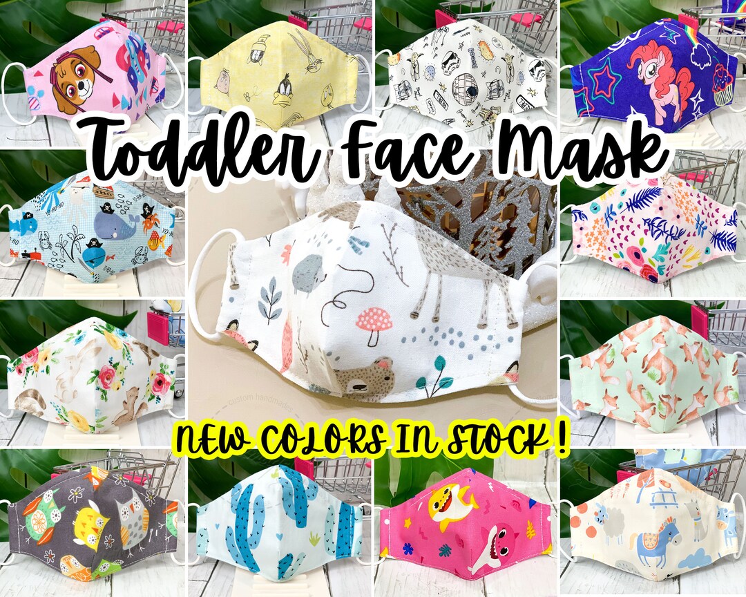 Toddler Face Mask With Filter Pocket & Nose Wire Child Face Etsy