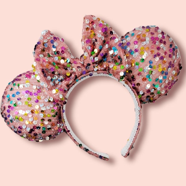 Pink Confetti  Minnie Ears,