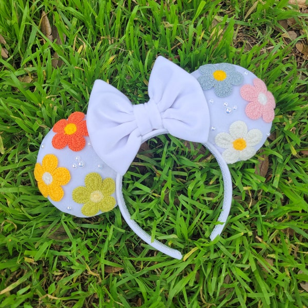 Floral Mouse Ears, Spring ears, mouse headband, more colors available ,