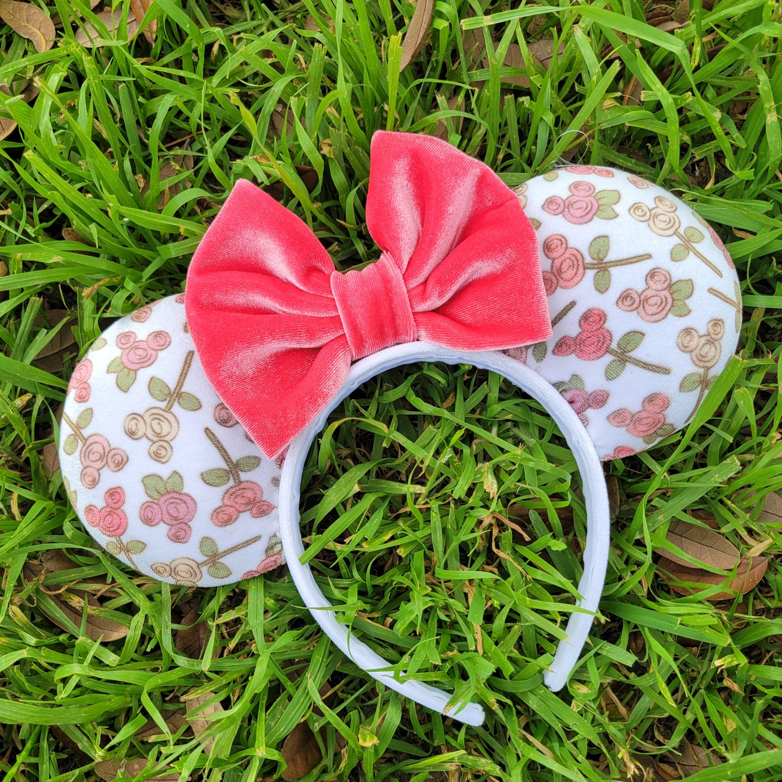 Spring Ears Magical Roses Mouse Ears, Spring Ears, Velvet Ears, Floral - Etsy