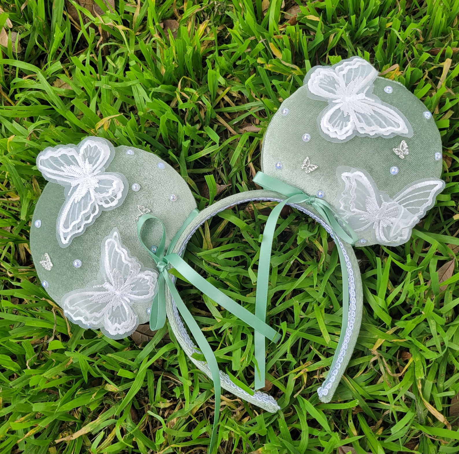Spring Ears Sage Green Butterfly Mouse Ears, Coquette Spring Ears - Etsy