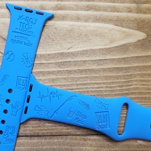 Engraved X-Ray Tech Apple Watch Band | 34 Colors | 38mm 40mm 41mm 42mm 44mm 45mm 49mm | Personalized Silicone Band | Fits All Series