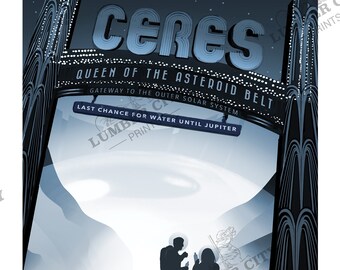 Ceres: NASA Poster Space Tourism Exoplanet Poster Series Space Travel Gift idea Space Poster Mars Office man cave Wall Art Decor