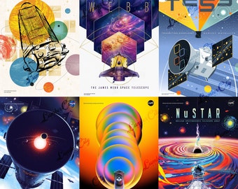 NASA Posters: Space Telescope Poster Series JPL Exoplanet Space Travel Gift idea Space Poster Mars Office man cave Wall Art Decor