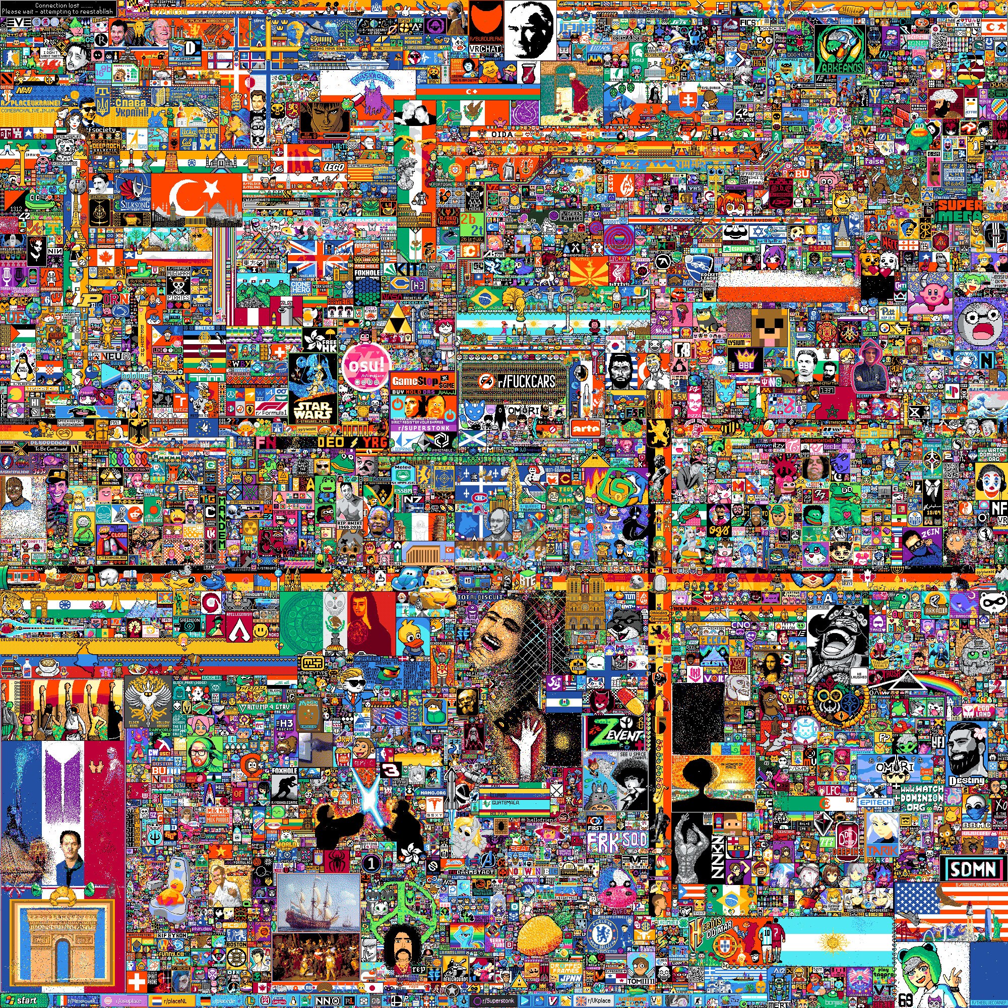 Reddit R/place 2022 Canvas 24x24 16x16 - Etsy Singapore