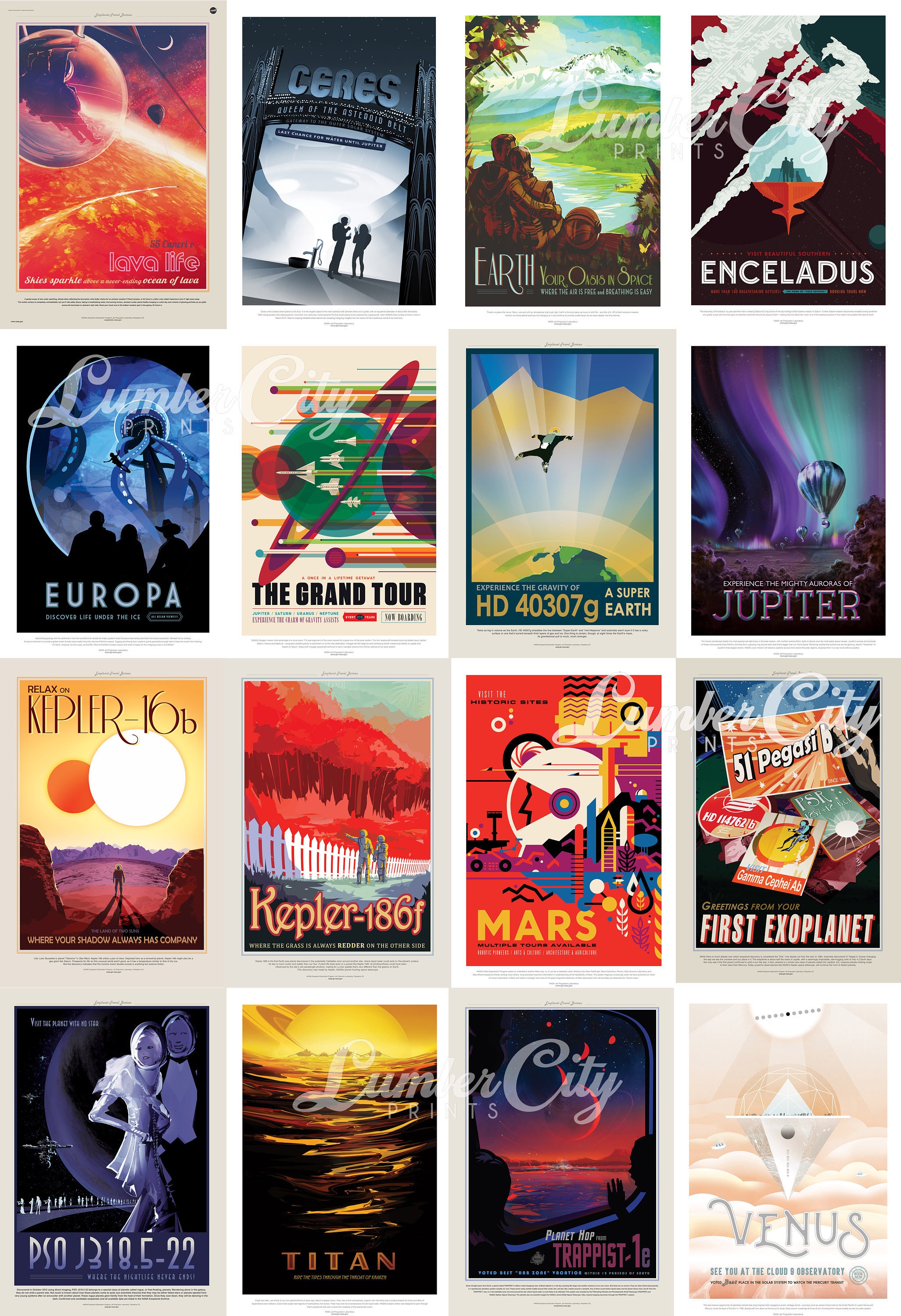 NASA JPL Space Tourism Posters Prints 16