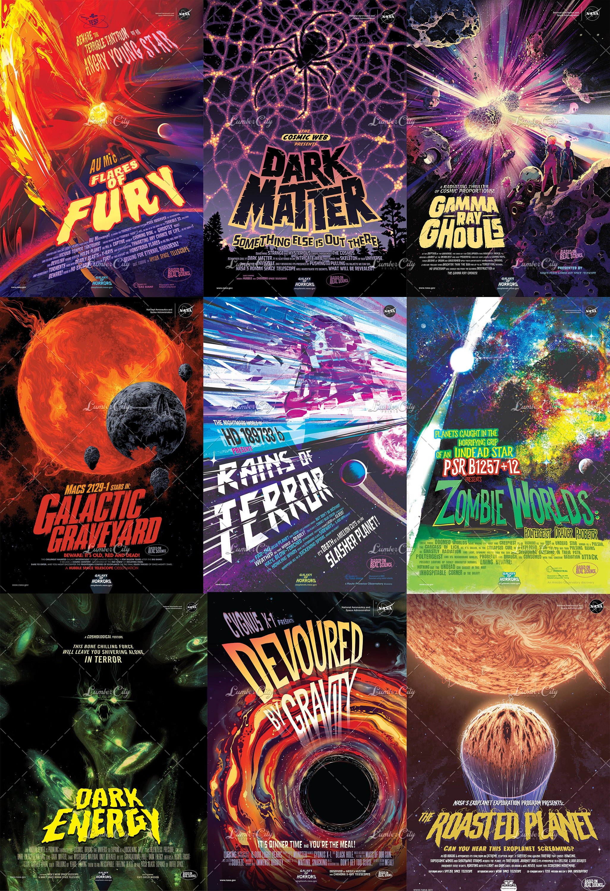 NASA Galaxy of Horrors Posters Full Set 9 Prints 13