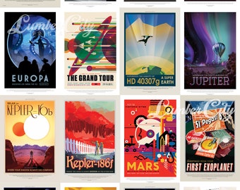 NASA JPL Space Tourism Posters Full Set 16 Prints 19" x 13" Exoplanet