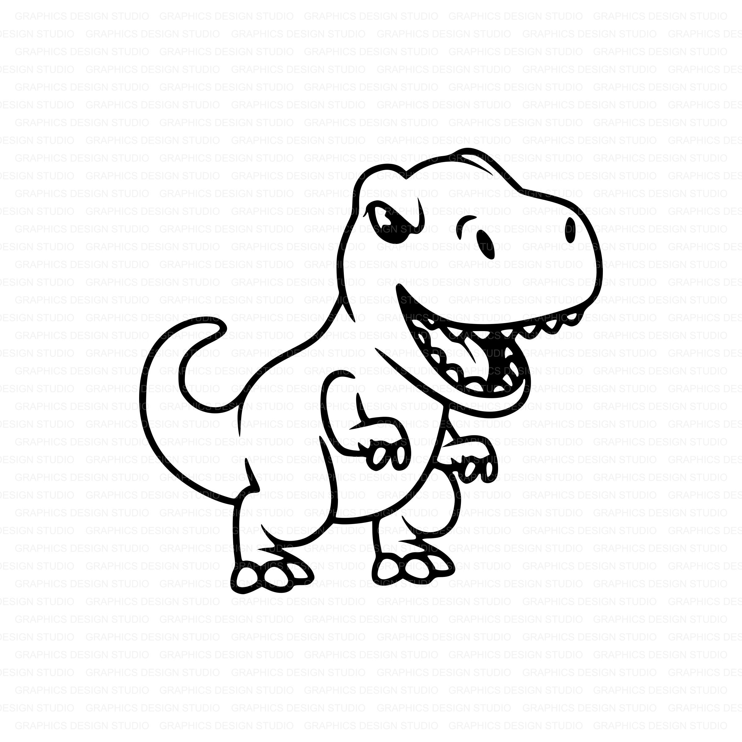 Download Cute Baby Dinosaur SVG Dino Svg Trex SVG T-Rex Svg | Etsy