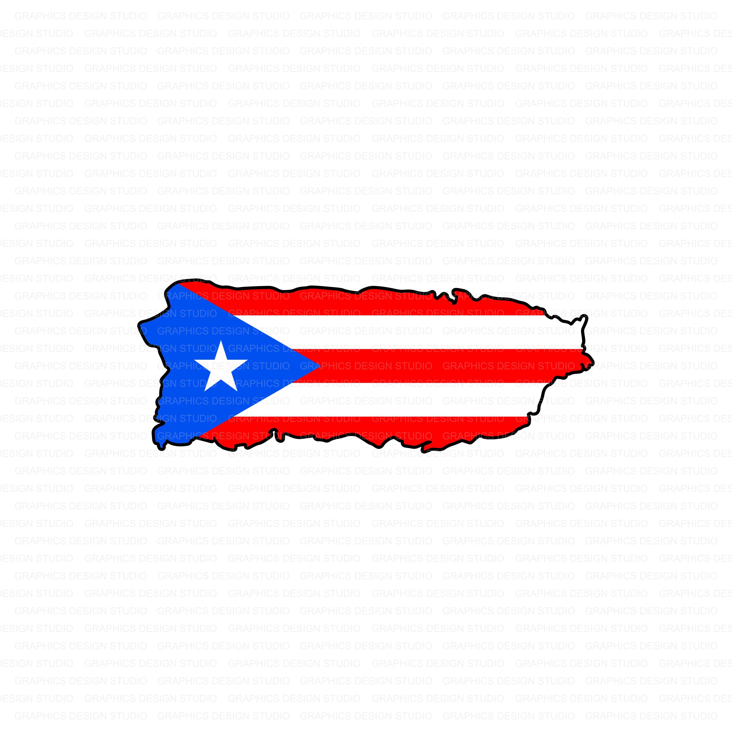 Puerto Rico Flag Svg Puerto Rico Island Svg Vector Clip Etsy