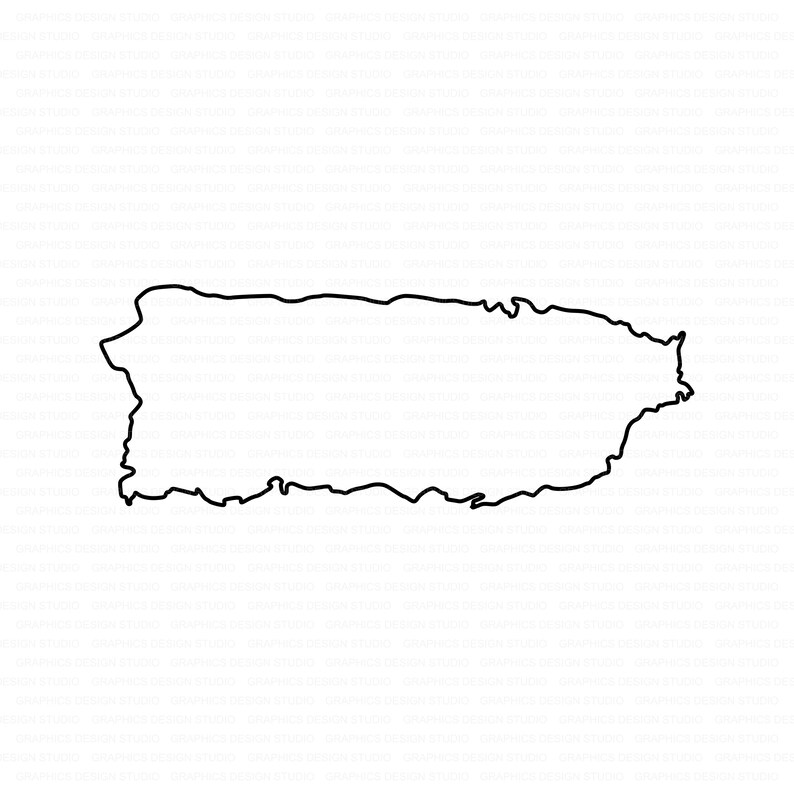 Puerto Rico Outline SVG Vector Clip Art Png Jpg Pdf Etsy Puerto Rico Outline SVG Vector Clip Art Png Jpg Pdf Etsy