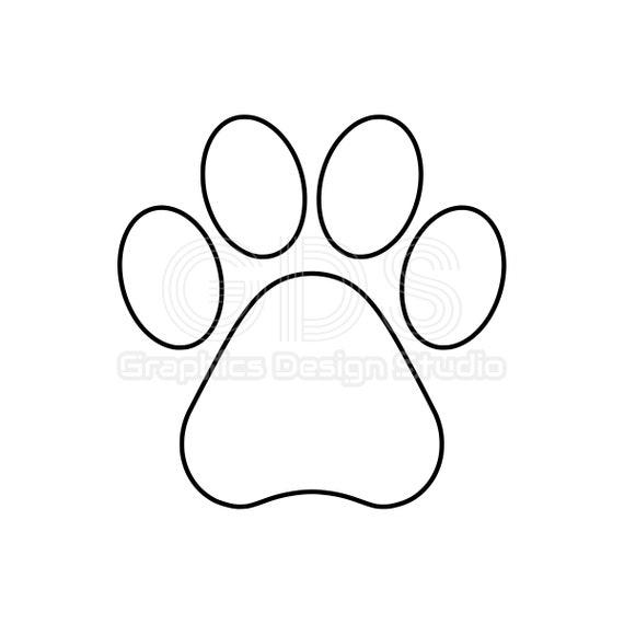  dog paw print outline svg paw print svg dog paw print svg etsy