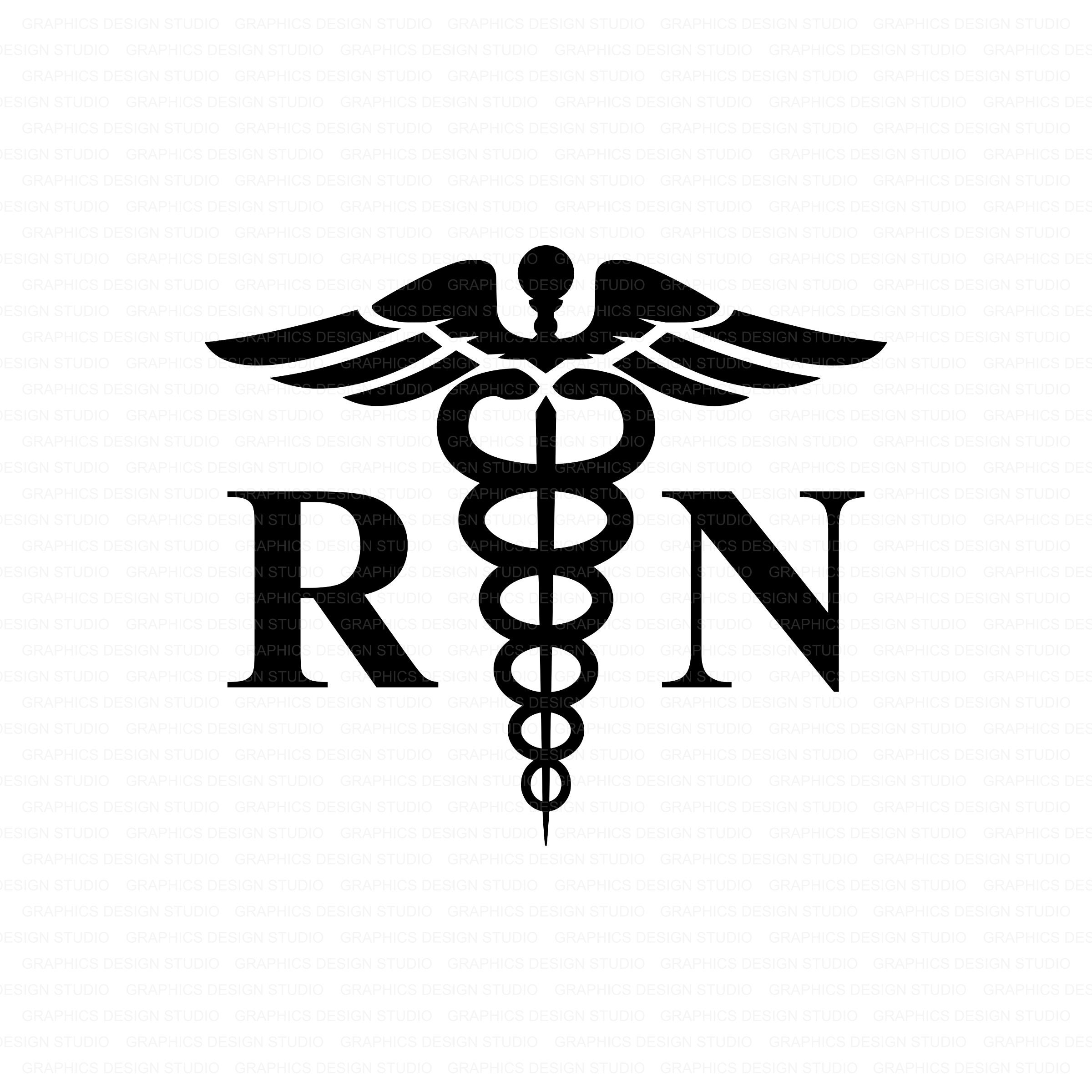 Medical Symbol Caduceus SVG Registered Nurse Svg RN Nursing Etsy