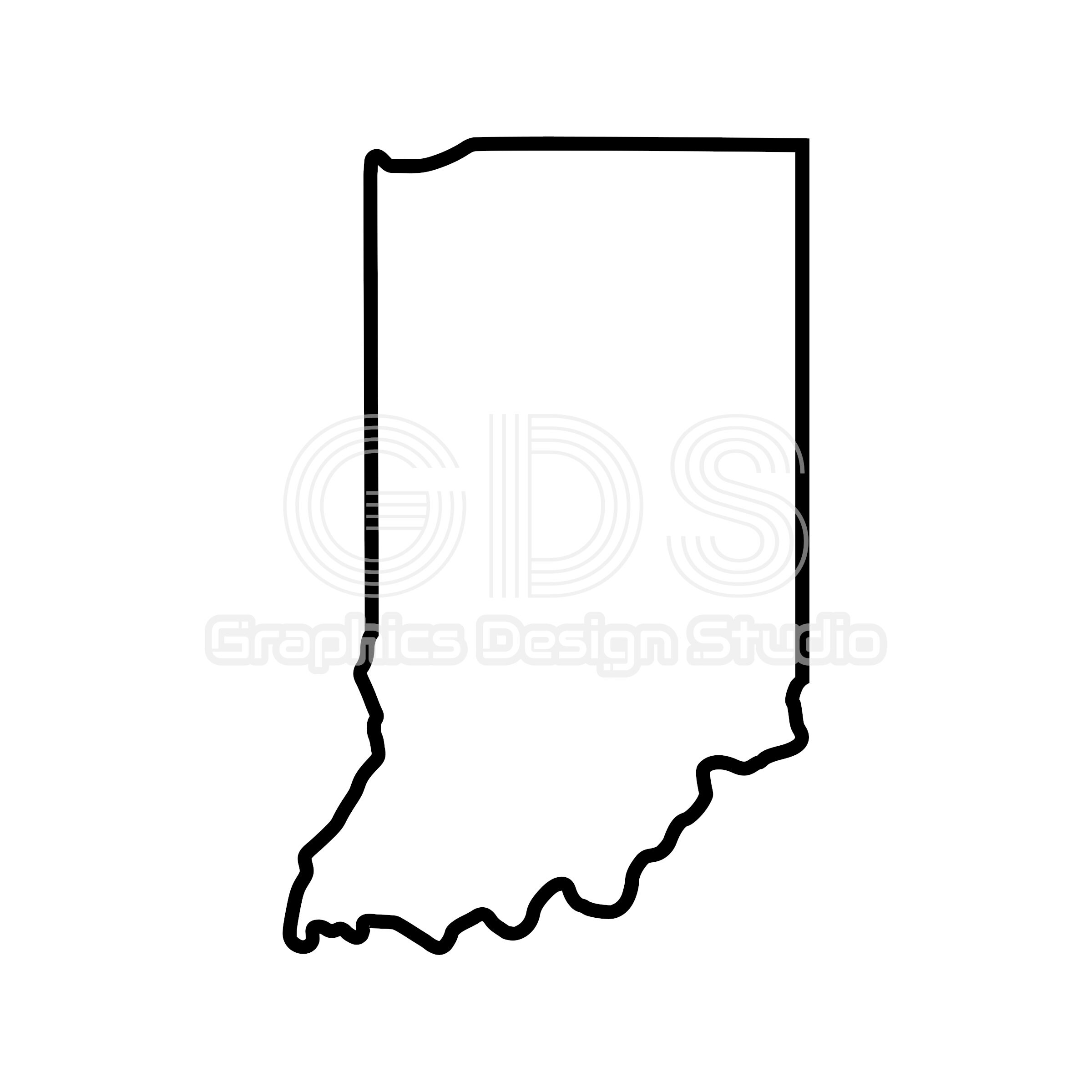 State Of Indiana Outline Indiana Map Svg Hoosier State Indiana Outline Usa Svg | Etsy Uk