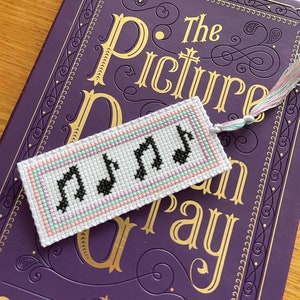 Custom Colours | Music Notes | Hand-Made Cross Stitch Bookmark
