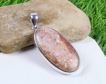 Size 28x41mm Pendant N-5099 Exclusive ! 55 Carat Natural Rosarita Gemstone 925 Solid Sterling Silver Bezel Necklace Pendant Jewelry